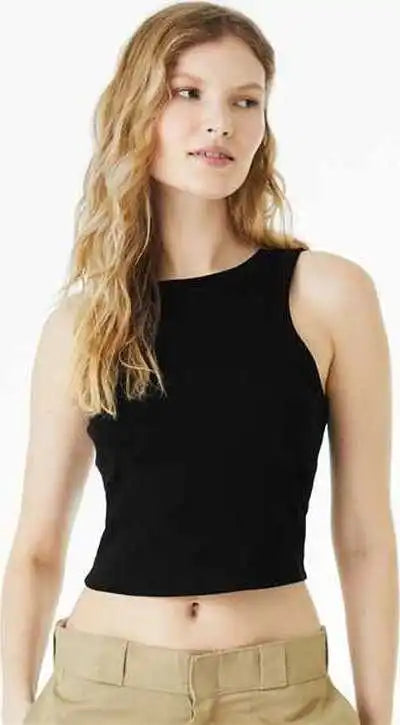 Bella + Canvas 1019 Women’s Micro Rib Racer Tank - Solid Black Blend