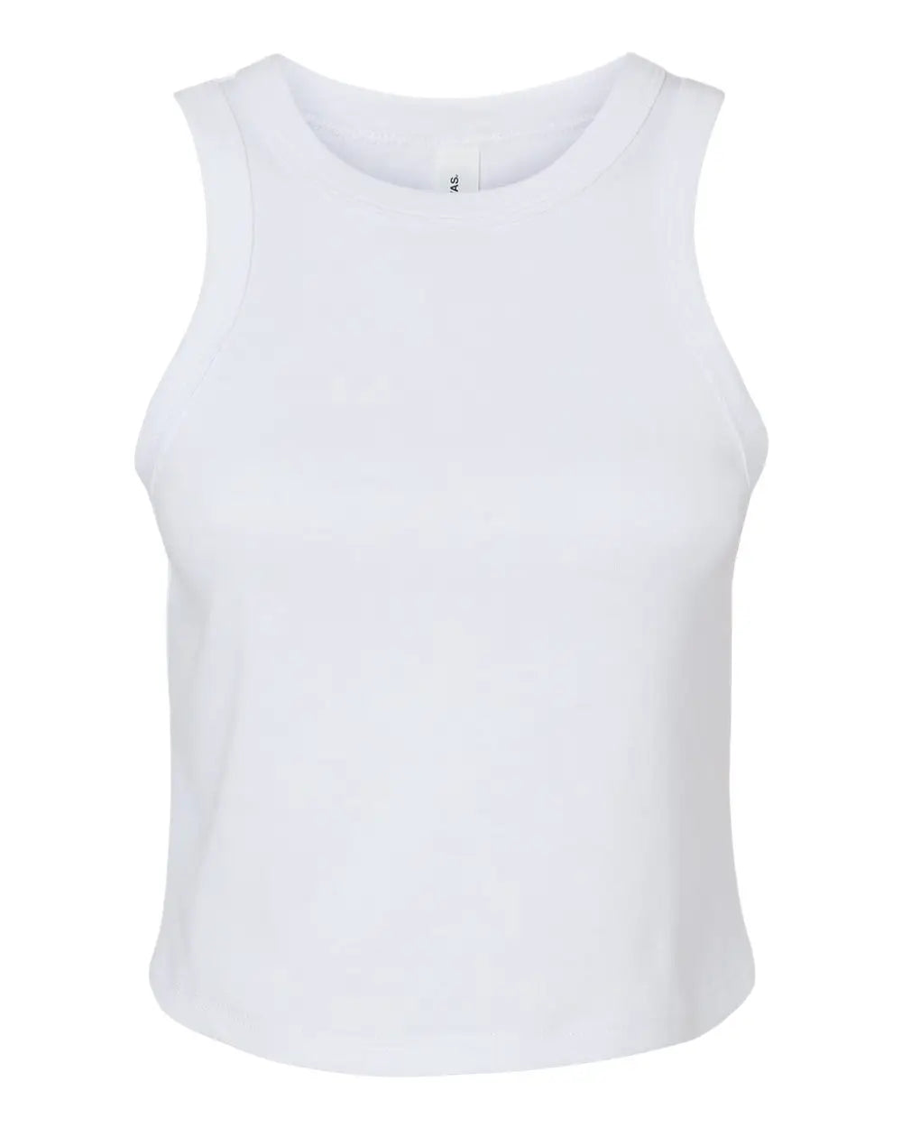 Bella + Canvas 1019 Women’s Micro Rib Racer Tank - Solid White Blend - Xs