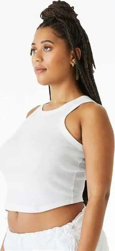 Bella + Canvas 1019 Women’s Micro Rib Racer Tank Solid White Blend