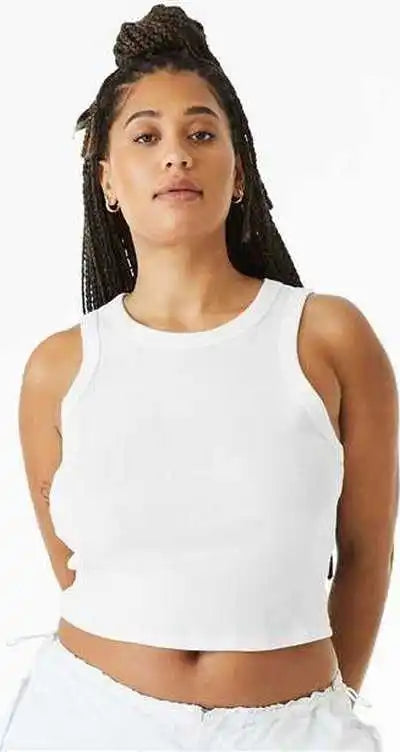 Bella + Canvas 1019 Women’s Micro Rib Racer Tank Solid White Blend