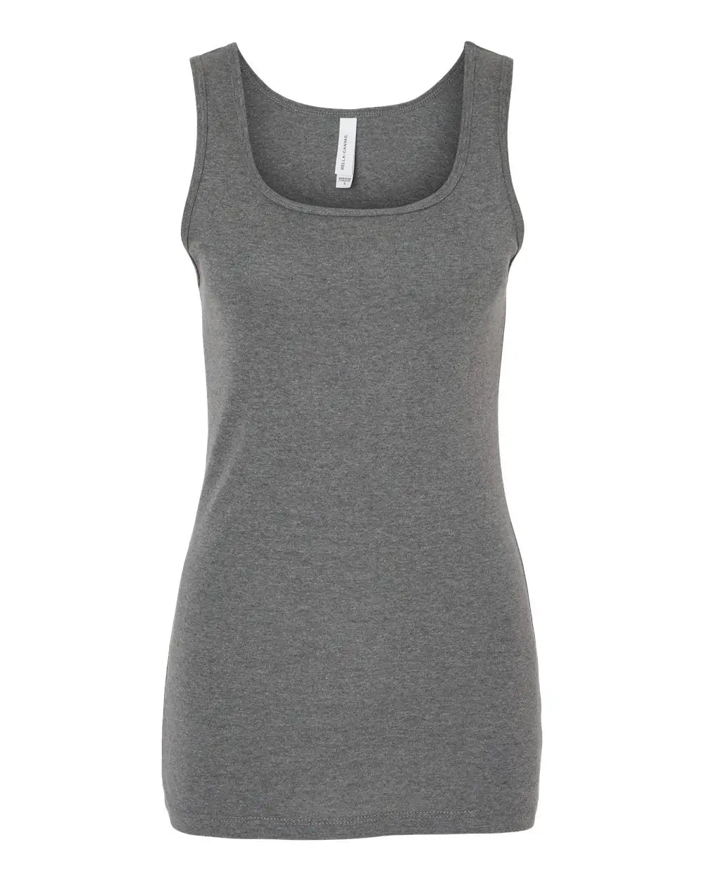 Bella + Canvas 1081 Women’s Micro Rib Tank - Deep Heather - Dark Gray / s
