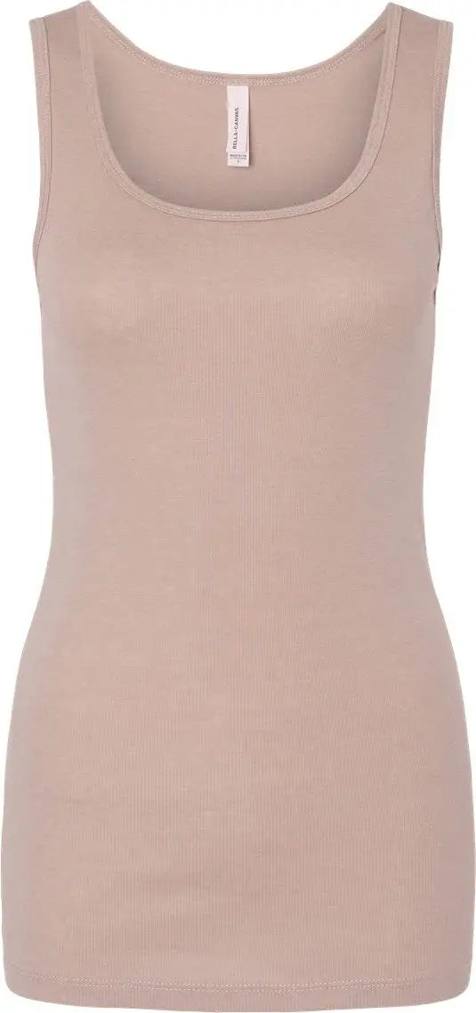 Bella + Canvas 1081 Women’s Micro Rib Tank - Heather Pink Gravel - Gray / s