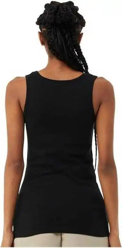 Bella + Canvas 1081 Women’s Micro Rib Tank Solid Black Blend
