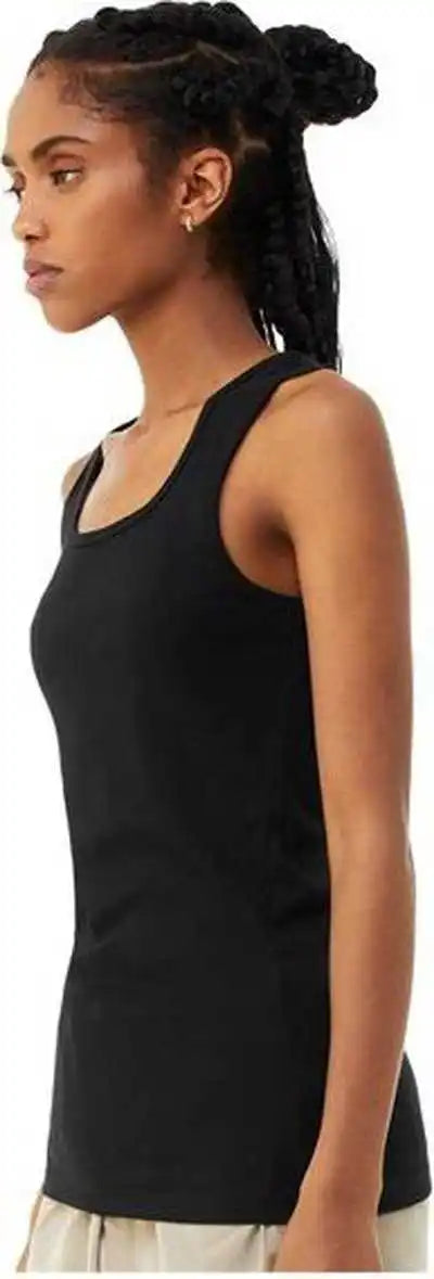 Bella + Canvas 1081 Women’s Micro Rib Tank Solid Black Blend