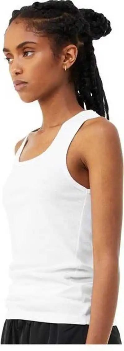 Bella + Canvas 1081 Women’s Micro Rib Tank Solid White Blend