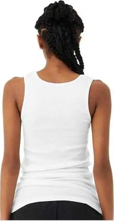 Bella + Canvas 1081 Women’s Micro Rib Tank Solid White Blend