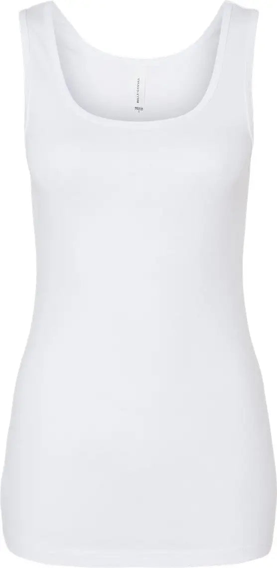 Bella + Canvas 1081 Women’s Micro Rib Tank - Solid White Blend