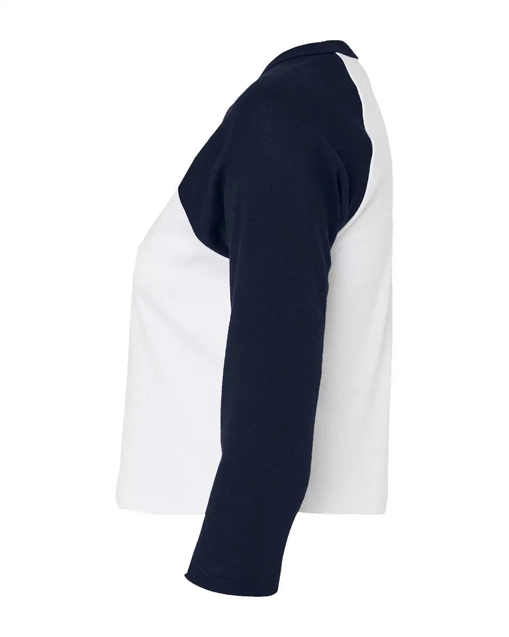 Bella + Canvas 1200 Women’s Micro Rib 3/4 Raglan Sleeve Baby Tee - White Navy