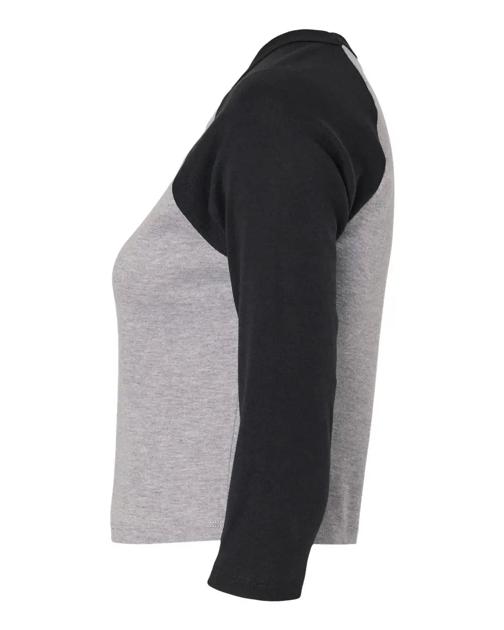 Bella + Canvas 1200 Women’s Micro Rib 3/4 Raglan Sleeve Baby Tee - Athletic Heather Black