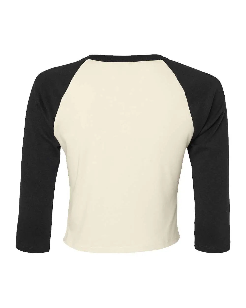 Bella + Canvas 1200 Women’s Micro Rib 3/4 Raglan Sleeve Baby Tee - Natural Black