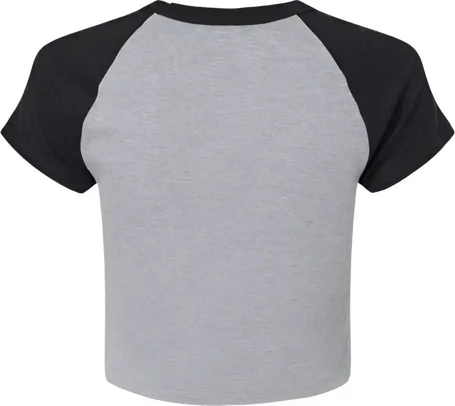 Bella + Canvas 1201 Women’s Micro Rib Raglan Baby Tee - Athletic Heather Black