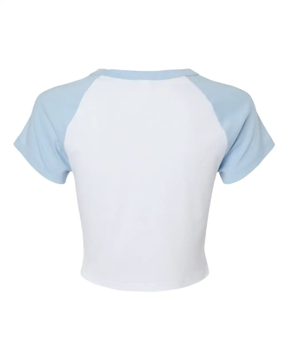 Bella + Canvas 1201 Women’s Micro Rib Raglan Baby Tee - White Blue - Xs