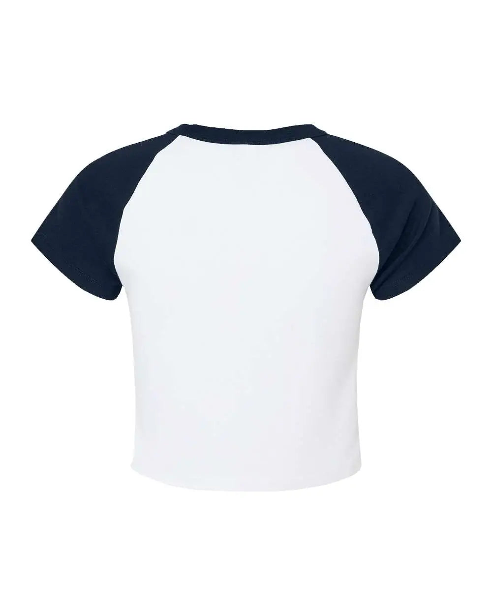 Bella + Canvas 1201 Women’s Micro Rib Raglan Baby Tee - White Navy