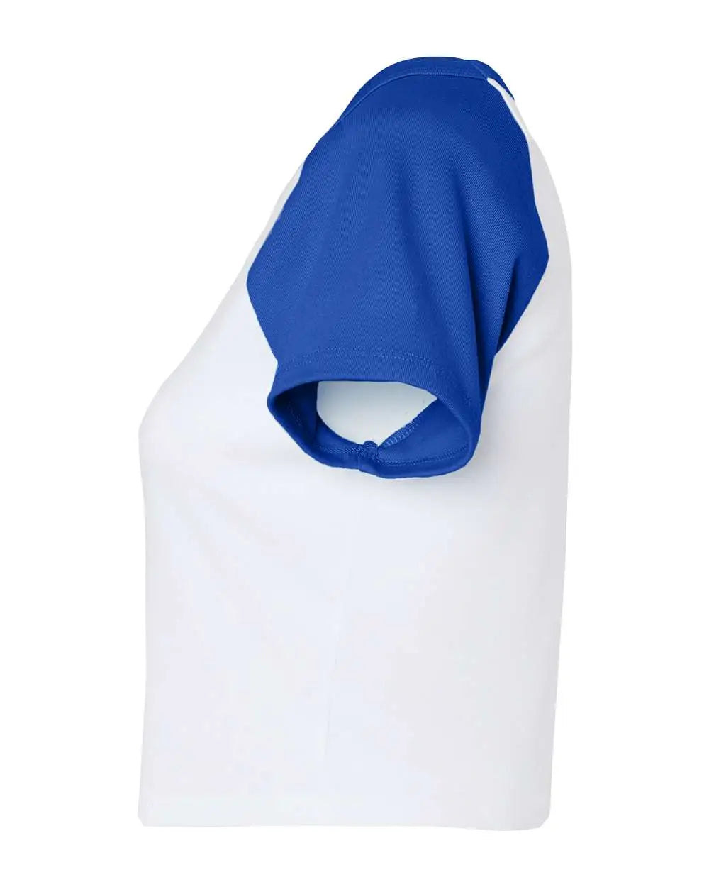 Bella + Canvas 1201 Women’s Micro Rib Raglan Baby Tee - White True Royal