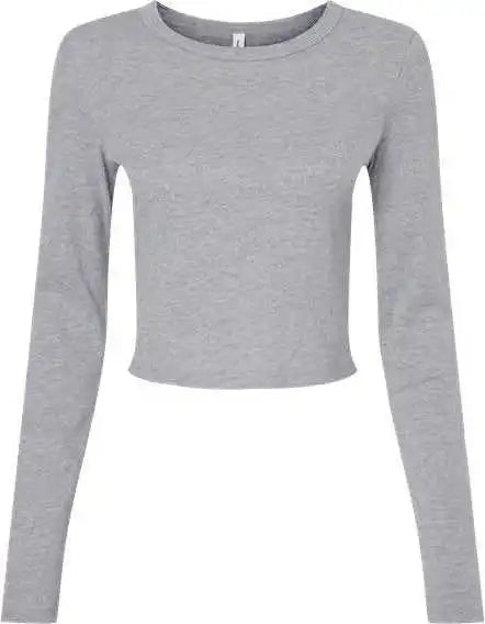 Bella + Canvas 1501 Women’s Micro Rib Long Sleeve Baby Tee Athletic Heather