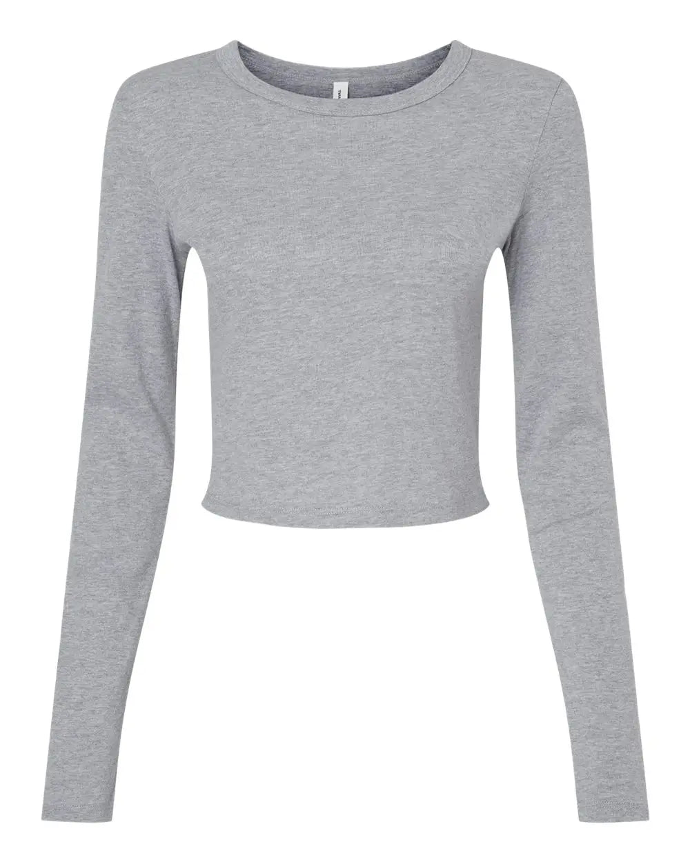 Bella + Canvas 1501 Women’s Micro Rib Long Sleeve Baby Tee - Athletic Heather - Gray / Xs