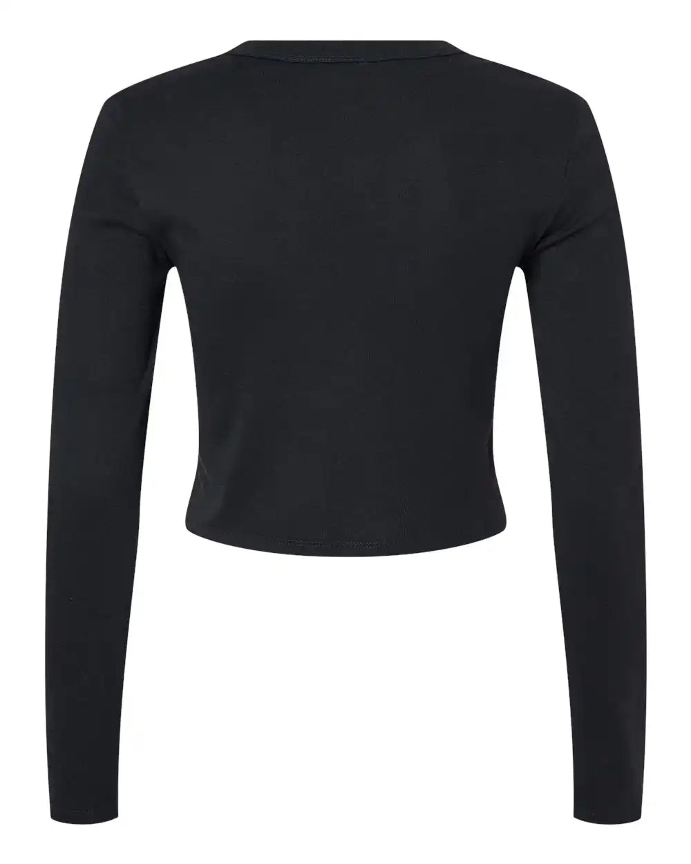 Bella + Canvas 1501 Women’s Micro Rib Long Sleeve Baby Tee - Solid Black Blend - Xs