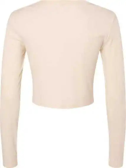Bella + Canvas 1501 Women’s Micro Rib Long Sleeve Baby Tee Solid Natural Blend