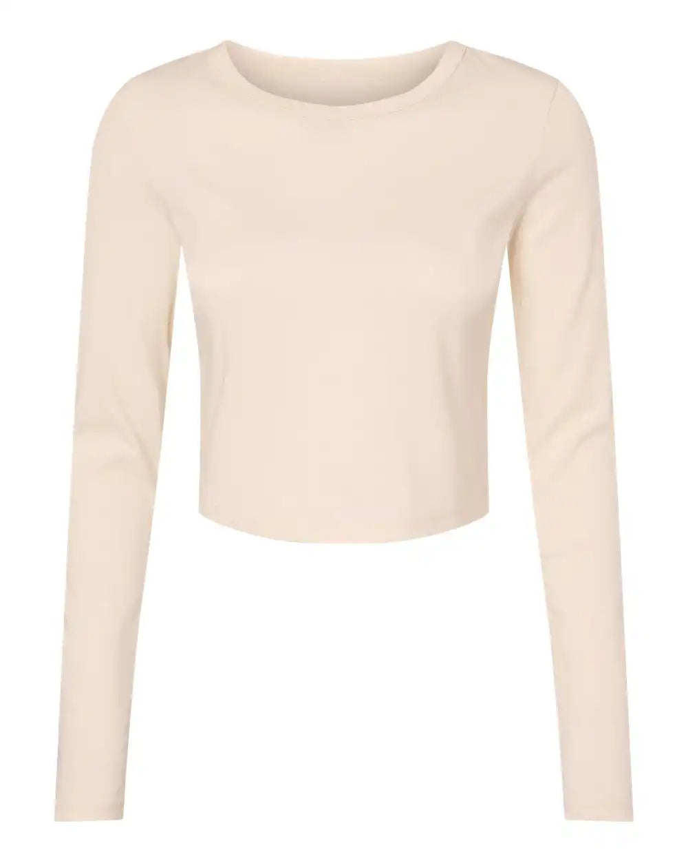 Bella + Canvas 1501 Women’s Micro Rib Long Sleeve Baby Tee - Solid Natural Blend - Xs