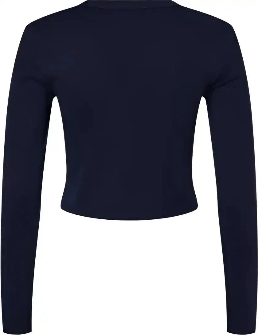 Bella + Canvas 1501 Women’s Micro Rib Long Sleeve Baby Tee Solid Navy Blend