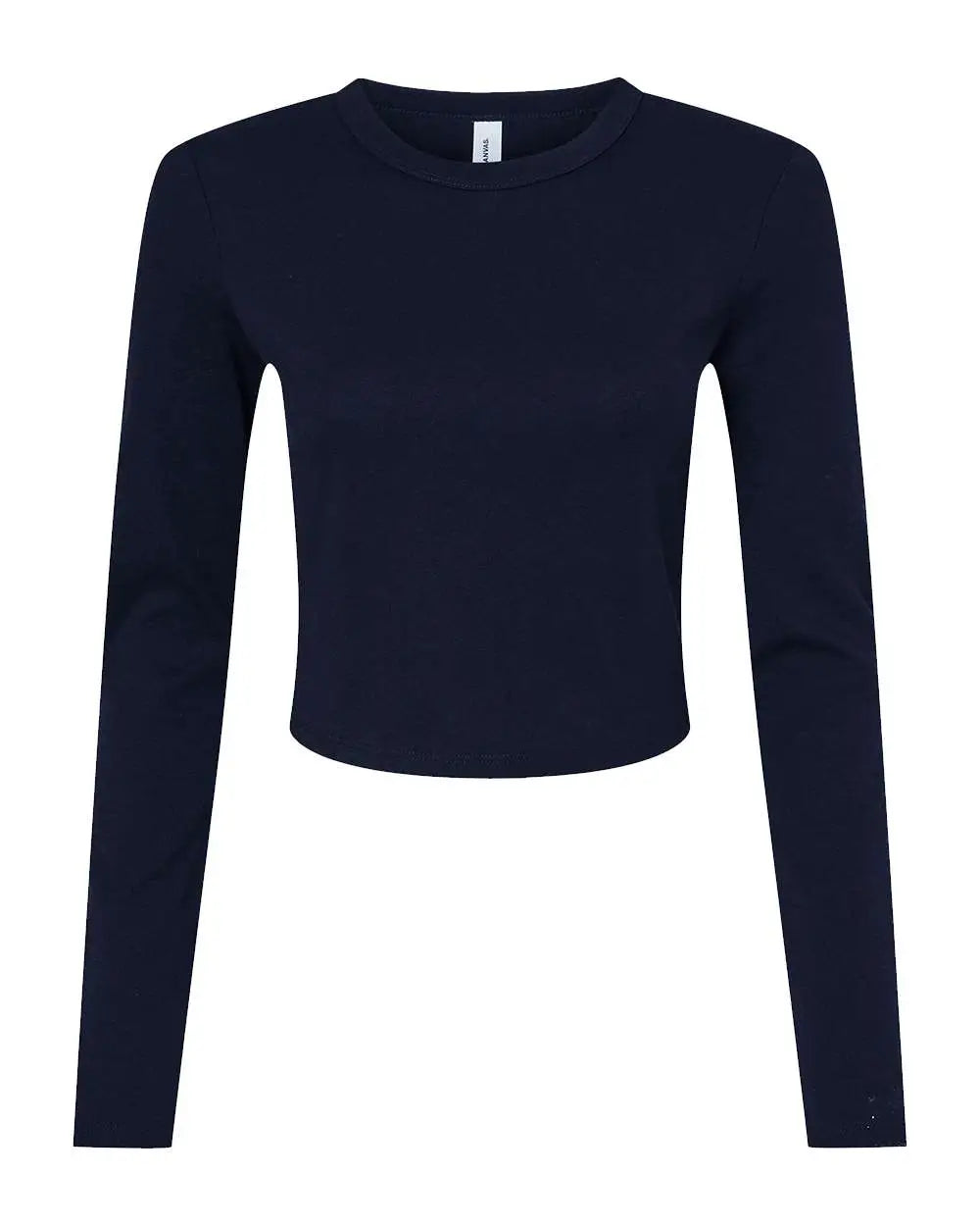 Bella + Canvas 1501 Women’s Micro Rib Long Sleeve Baby Tee - Solid Navy Blend - Xs