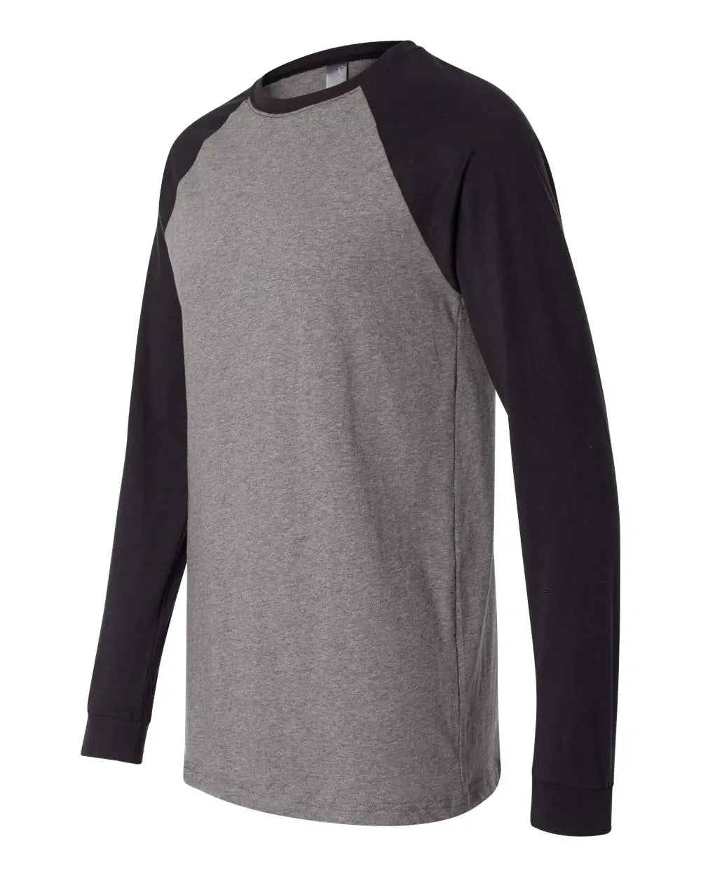 Bella + Canvas 3000 Long Sleeve Jersey Baseball Tee - Deep Heather Black - Dark Gray / s