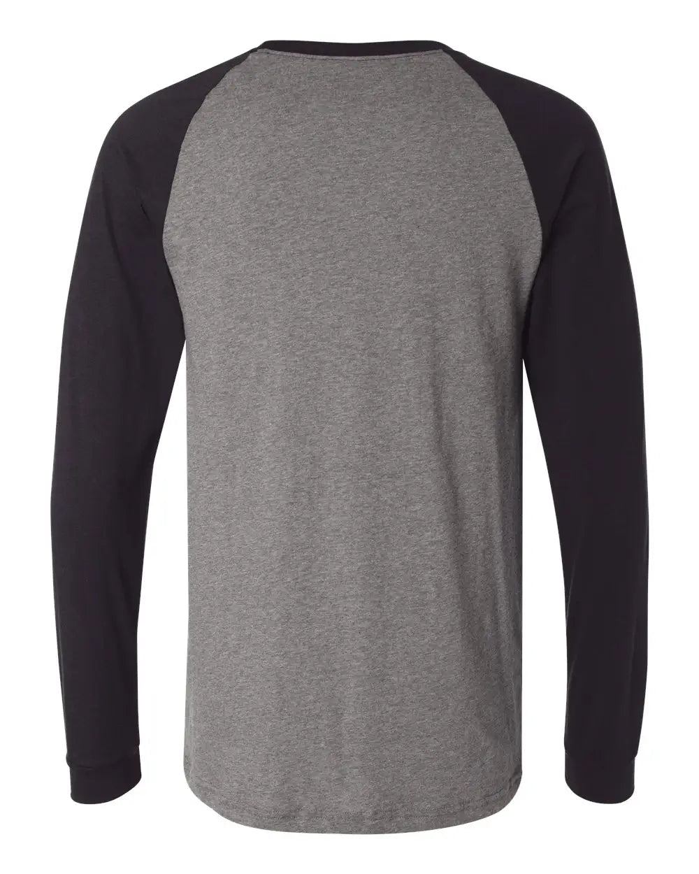 Bella + Canvas 3000 Long Sleeve Jersey Baseball Tee - Deep Heather Black
