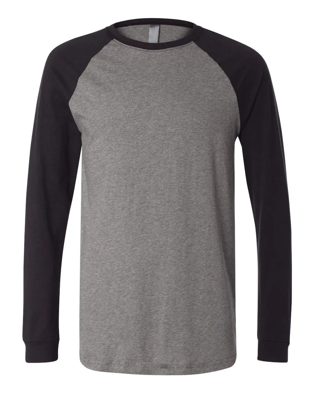 Bella + Canvas 3000 Long Sleeve Jersey Baseball Tee - Deep Heather Black