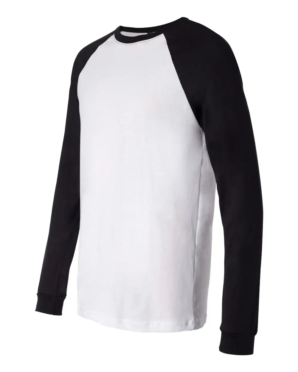 Bella + Canvas 3000 Long Sleeve Jersey Baseball Tee - White Black