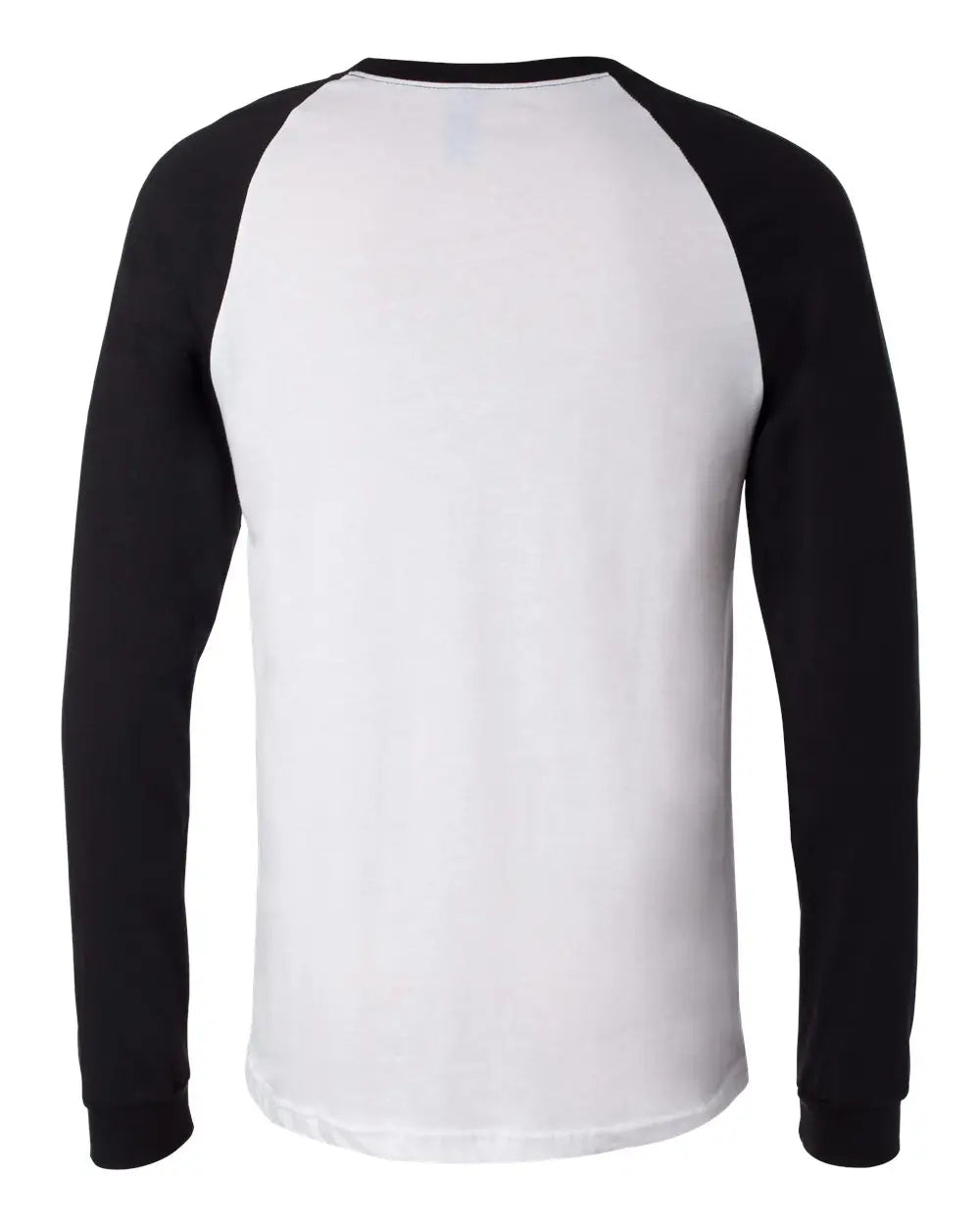 Bella + Canvas 3000 Long Sleeve Jersey Baseball Tee - White Black