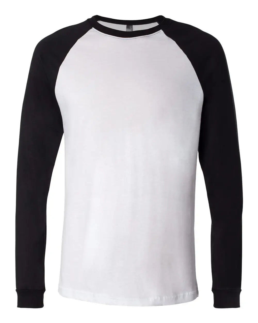 Bella + Canvas 3000 Long Sleeve Jersey Baseball Tee - White Black