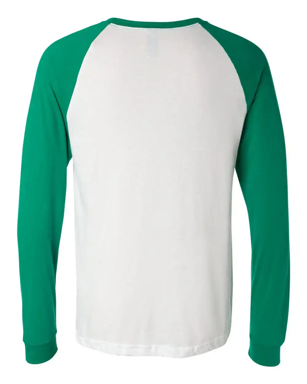 Bella + Canvas 3000 Long Sleeve Jersey Baseball Tee - White Kelly