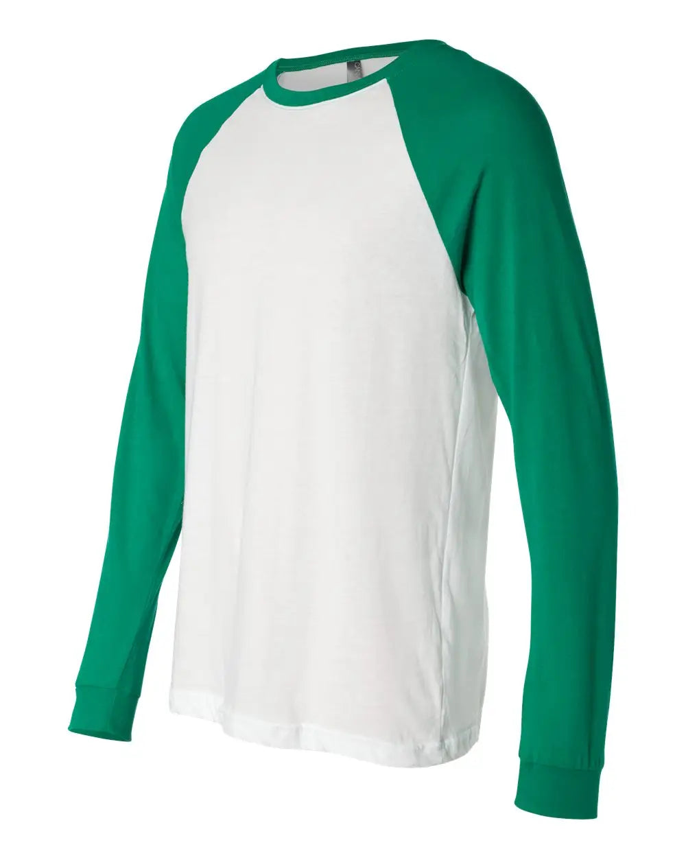 Bella + Canvas 3000 Long Sleeve Jersey Baseball Tee - White Kelly - s