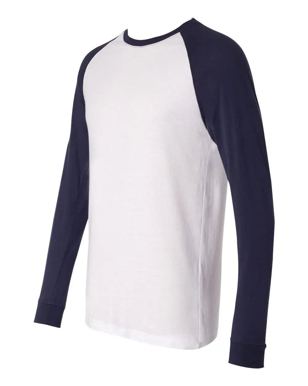 Bella + Canvas 3000 Long Sleeve Jersey Baseball Tee - White Navy