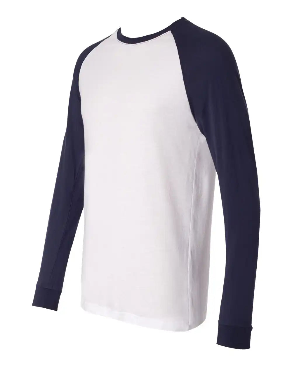 Bella + Canvas 3000 Long Sleeve Jersey Baseball Tee - White Navy - White/ / s