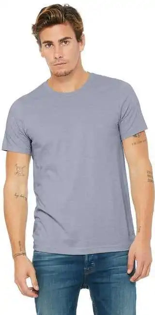 Bella + Canvas 3001cvc Cvc Jersey Tee Heather Blue Storm