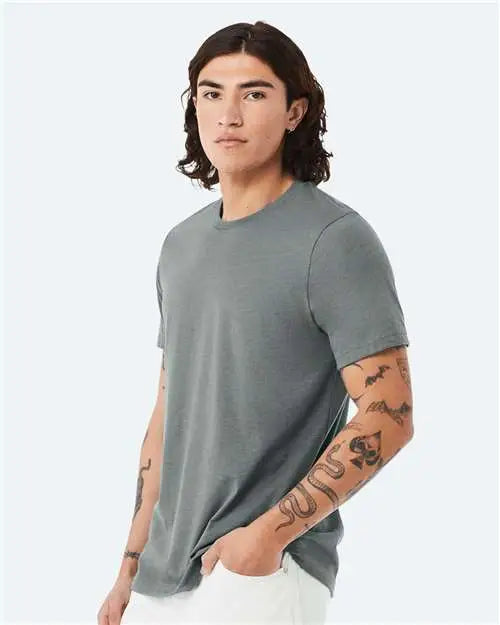 Bella + Canvas 3001cvc Cvc Jersey Tee - Heather Blue Storm
