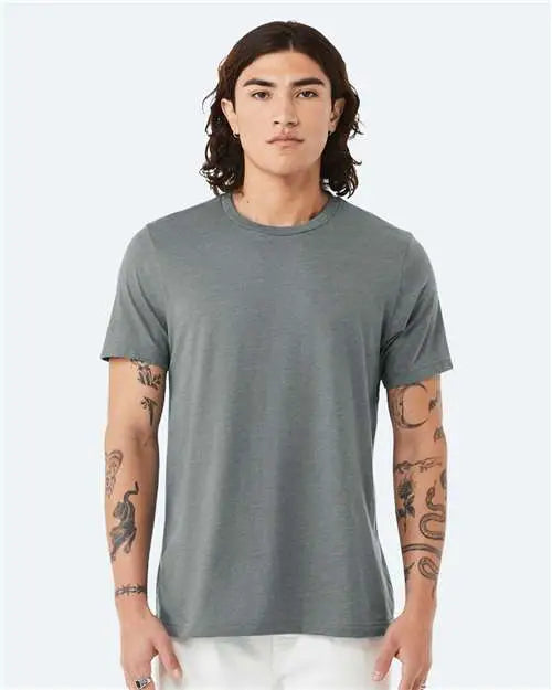 Bella + Canvas 3001cvc Cvc Jersey Tee - Heather Blue Storm