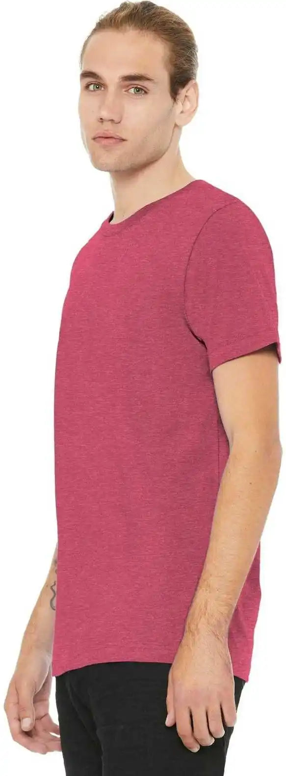 Bella + Canvas 3001cvc Unisex Heather Cvc Short Sleeve Tee - Raspberry