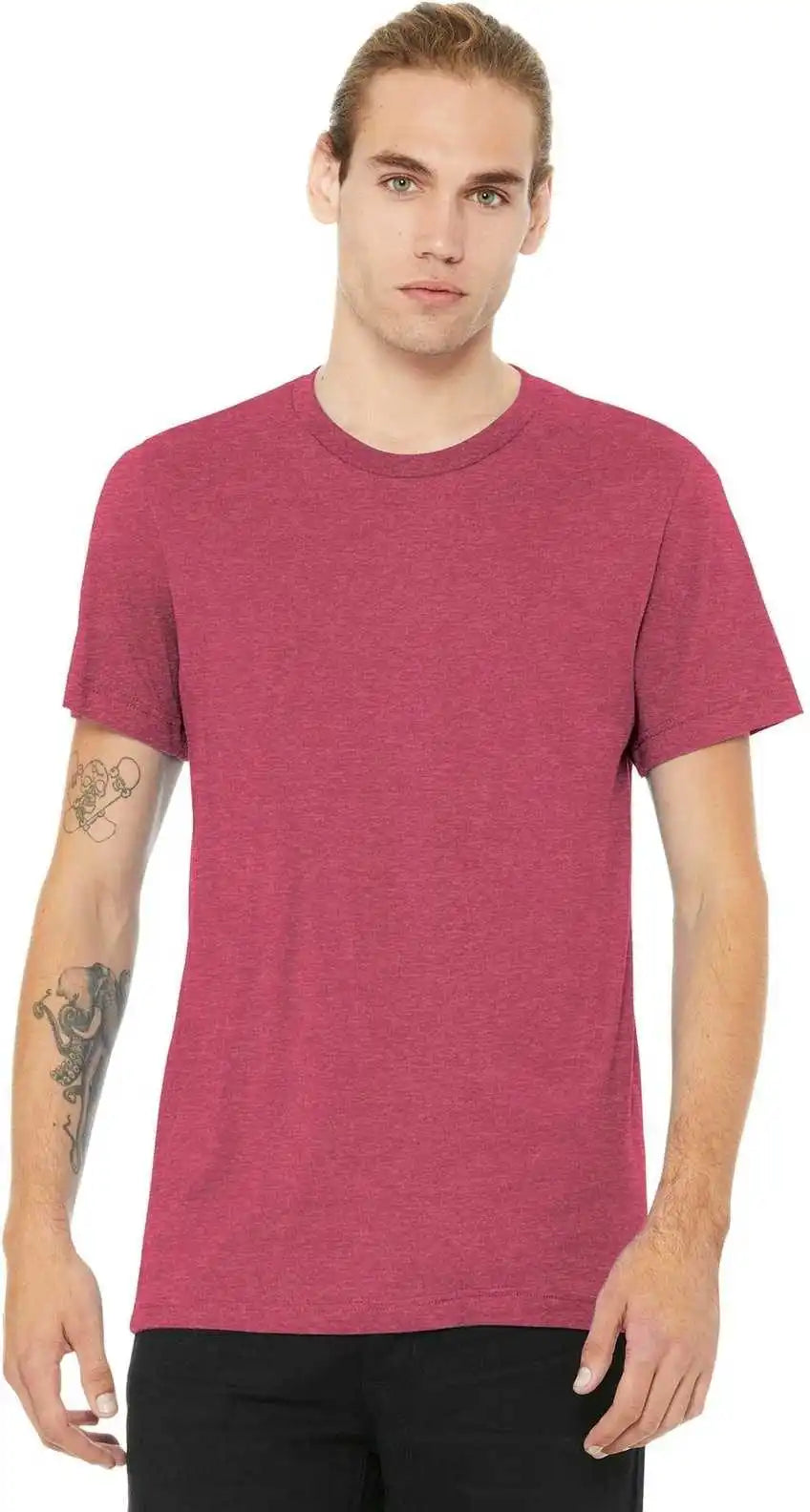 Bella + Canvas 3001cvc Unisex Heather Cvc Short Sleeve Tee Raspberry