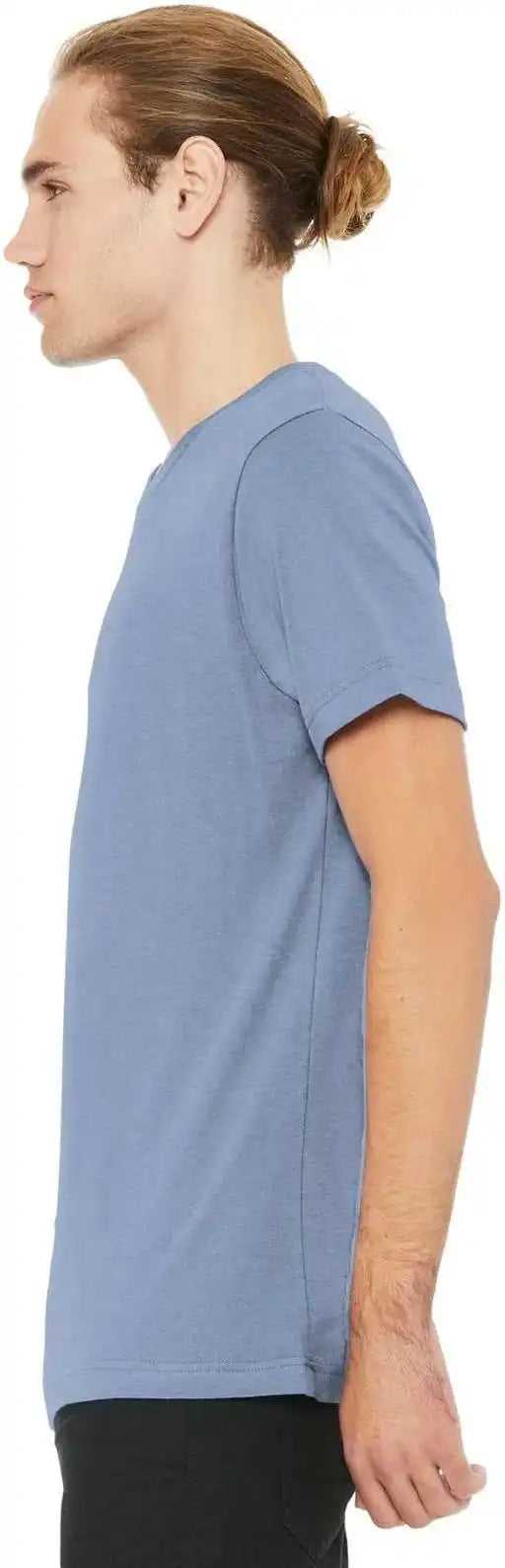 Bella + Canvas 3001cvc Unisex Heather Cvc Short Sleeve Tee Blue
