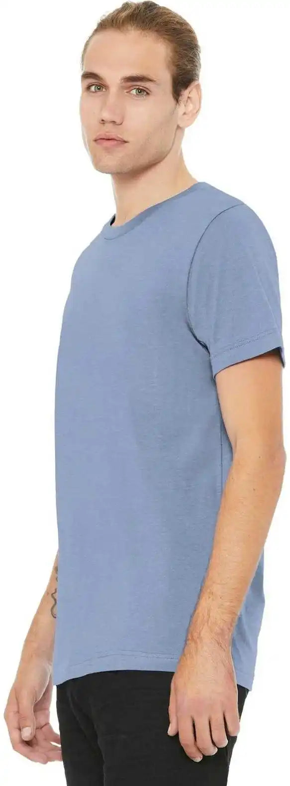 Bella + Canvas 3001cvc Unisex Heather Cvc Short Sleeve Tee Blue
