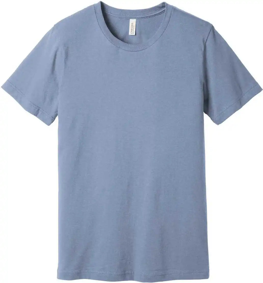 Bella + Canvas 3001cvc Unisex Heather Cvc Short Sleeve Tee Blue
