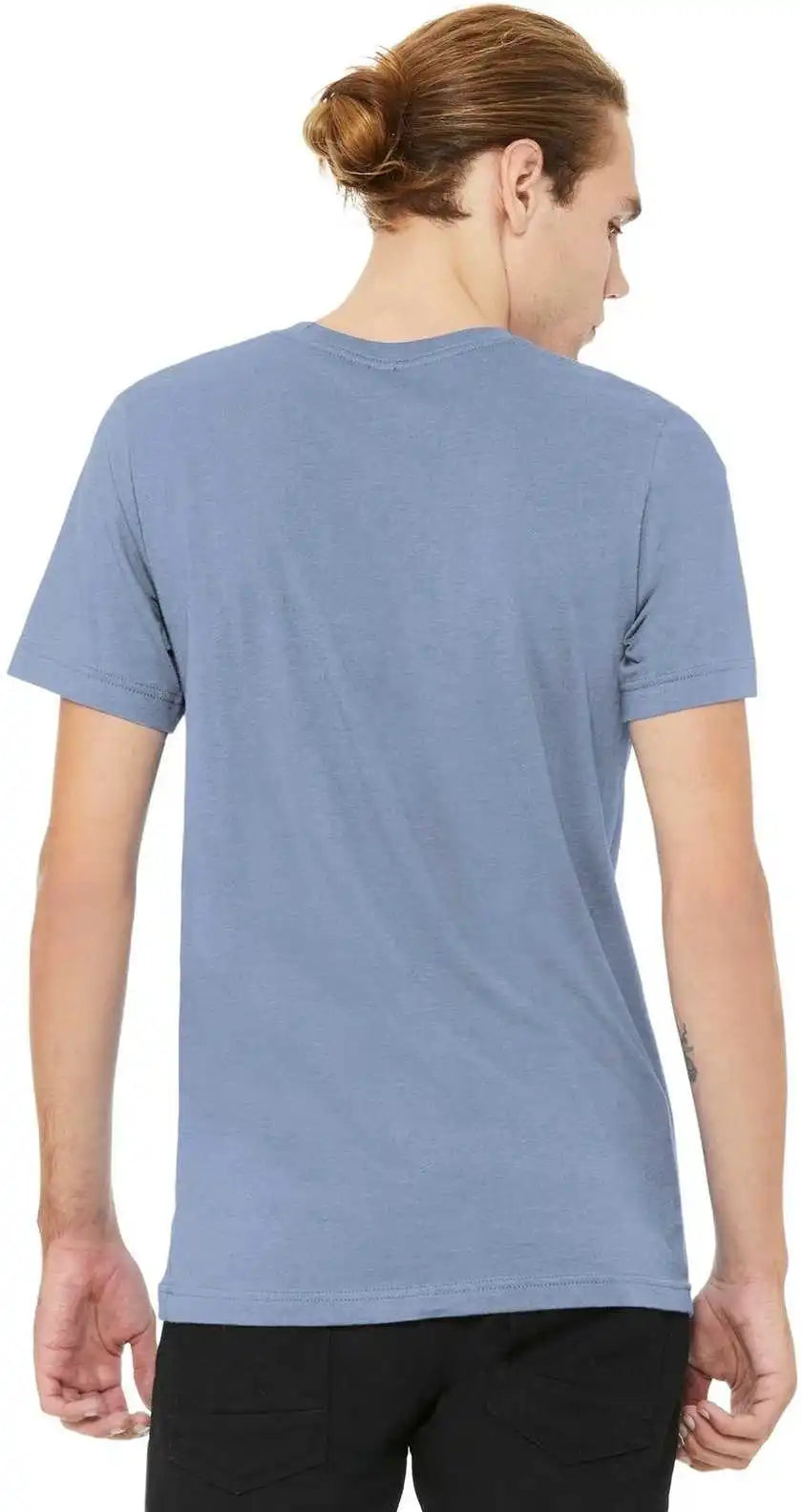 Bella + Canvas 3001cvc Unisex Heather Cvc Short Sleeve Tee Blue