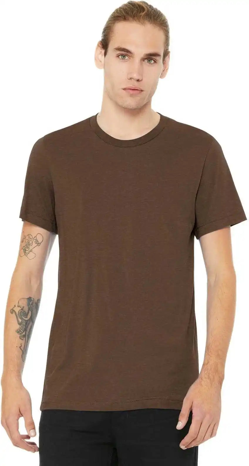 Bella + Canvas 3001cvc Unisex Heather Cvc Short Sleeve Tee - Brown