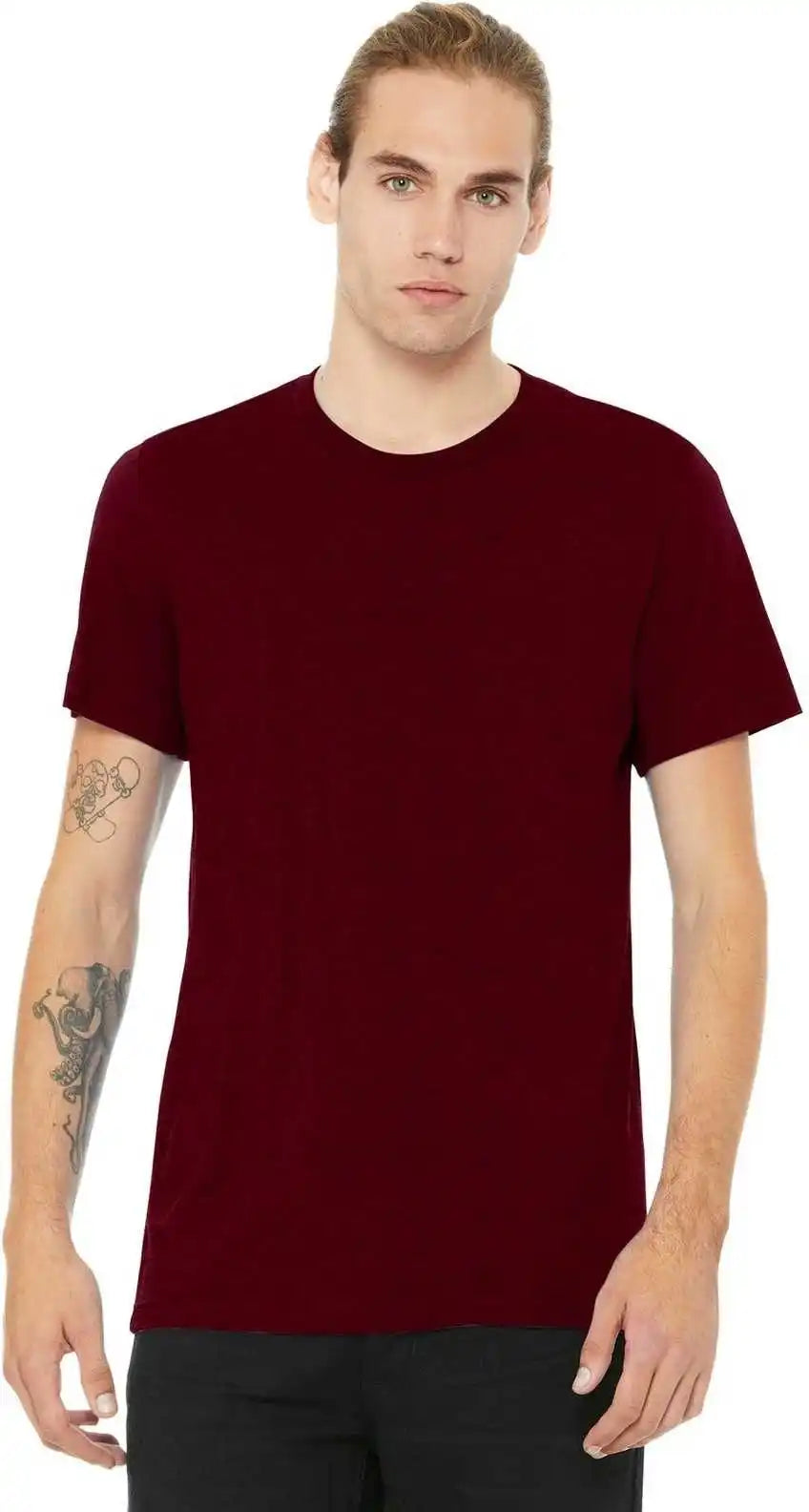 Bella + Canvas 3001cvc Unisex Heather Cvc Short Sleeve Tee Cardinal