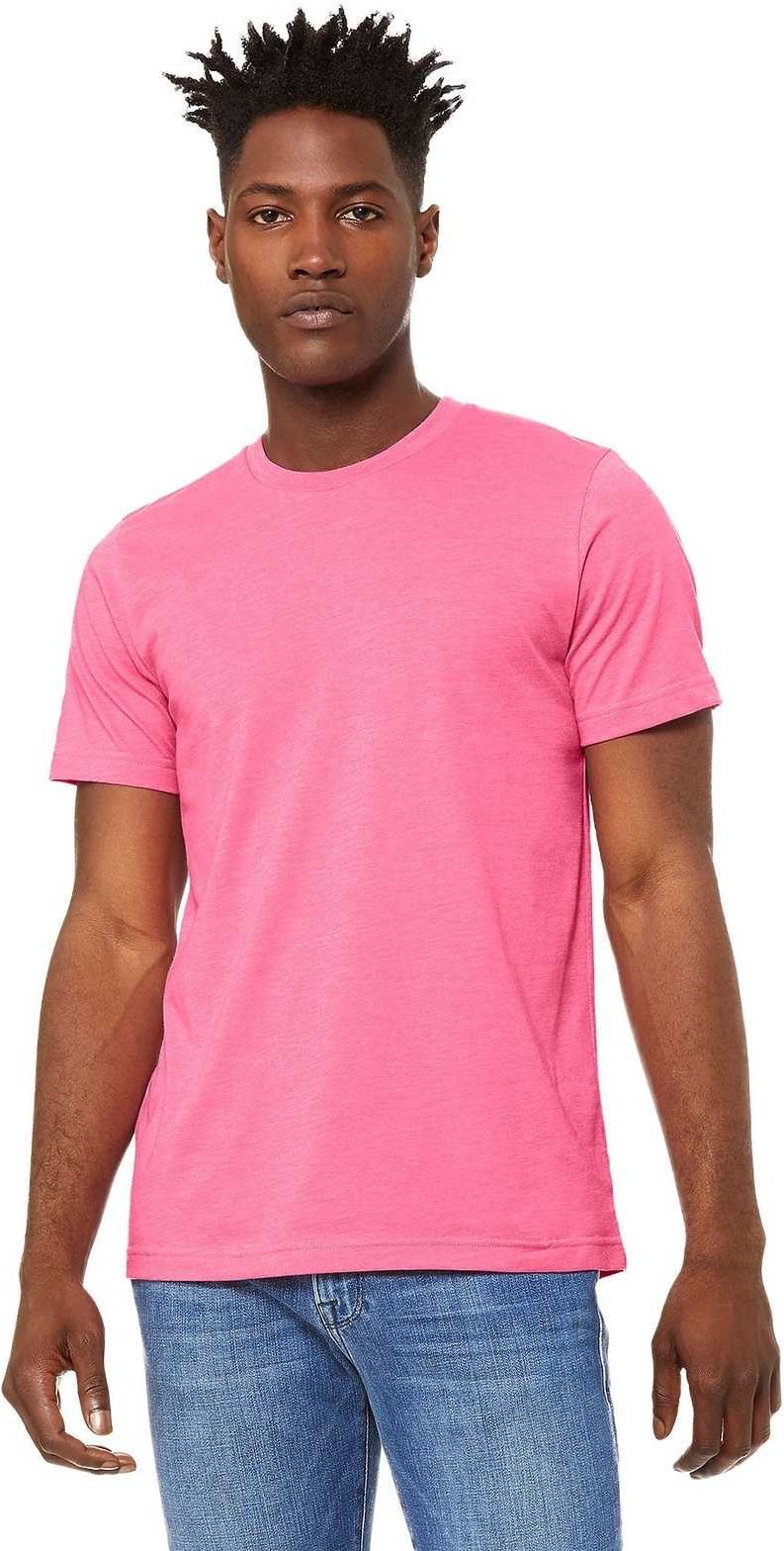 Bella + Canvas 3001cvc Unisex Heather Cvc Short Sleeve Tee - Charity Pink