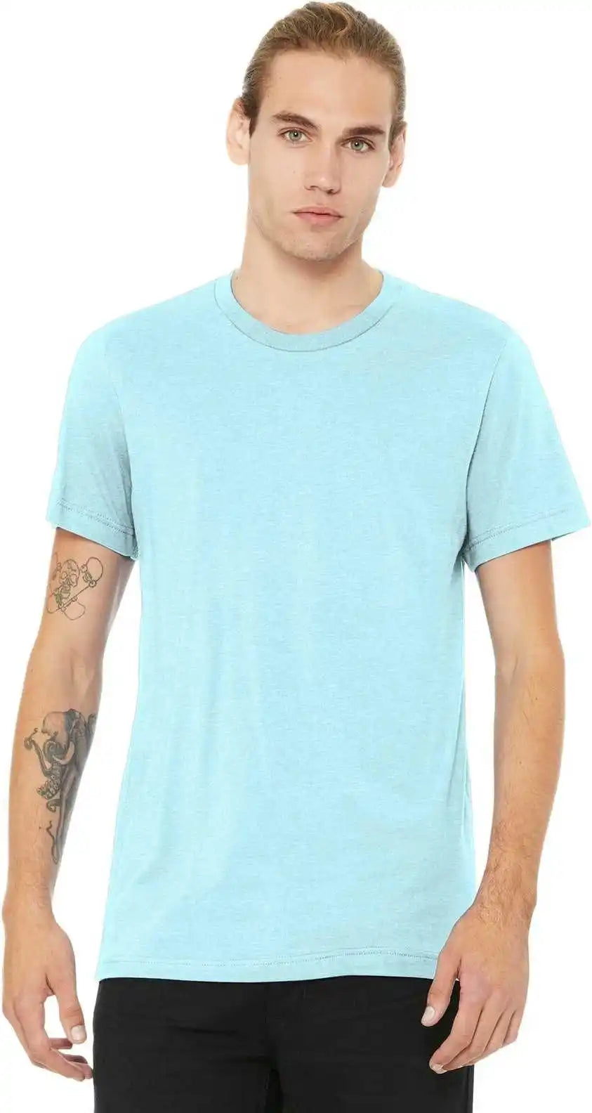Bella + Canvas 3001cvc Unisex Heather Cvc Short Sleeve Tee Ice Blue