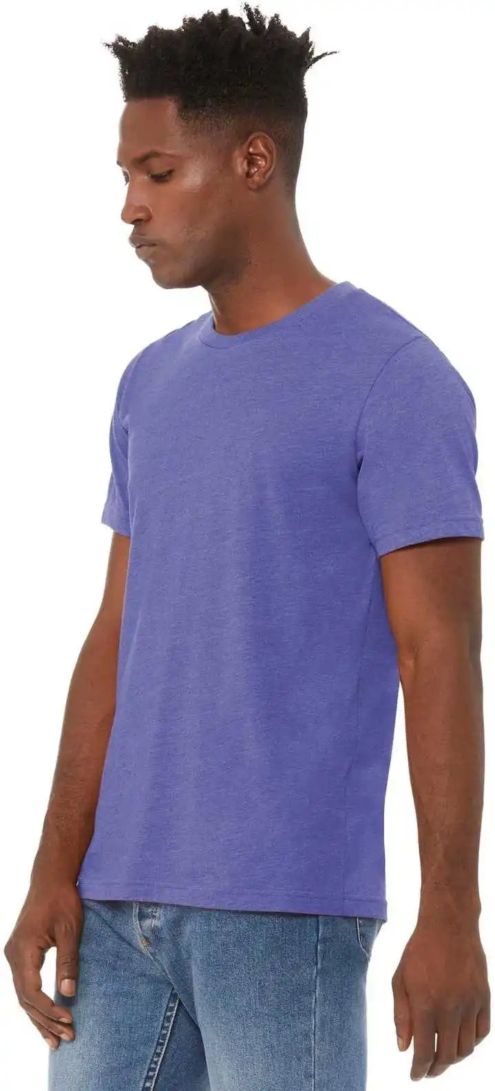Bella + Canvas 3001cvc Unisex Heather Cvc Short Sleeve Tee - Lapis