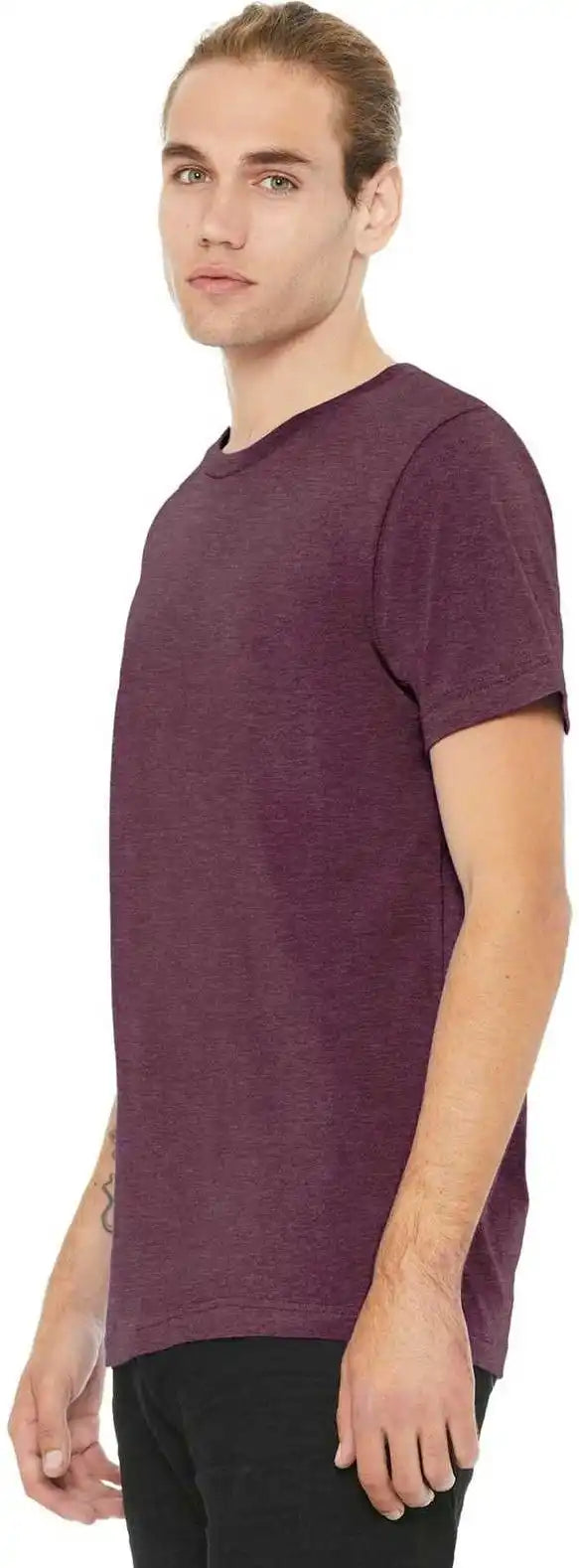 Bella + Canvas 3001cvc Unisex Heather Cvc Short Sleeve Tee Maroon